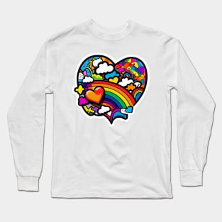 Rainbow Heart Long Sleeve T-Shirt